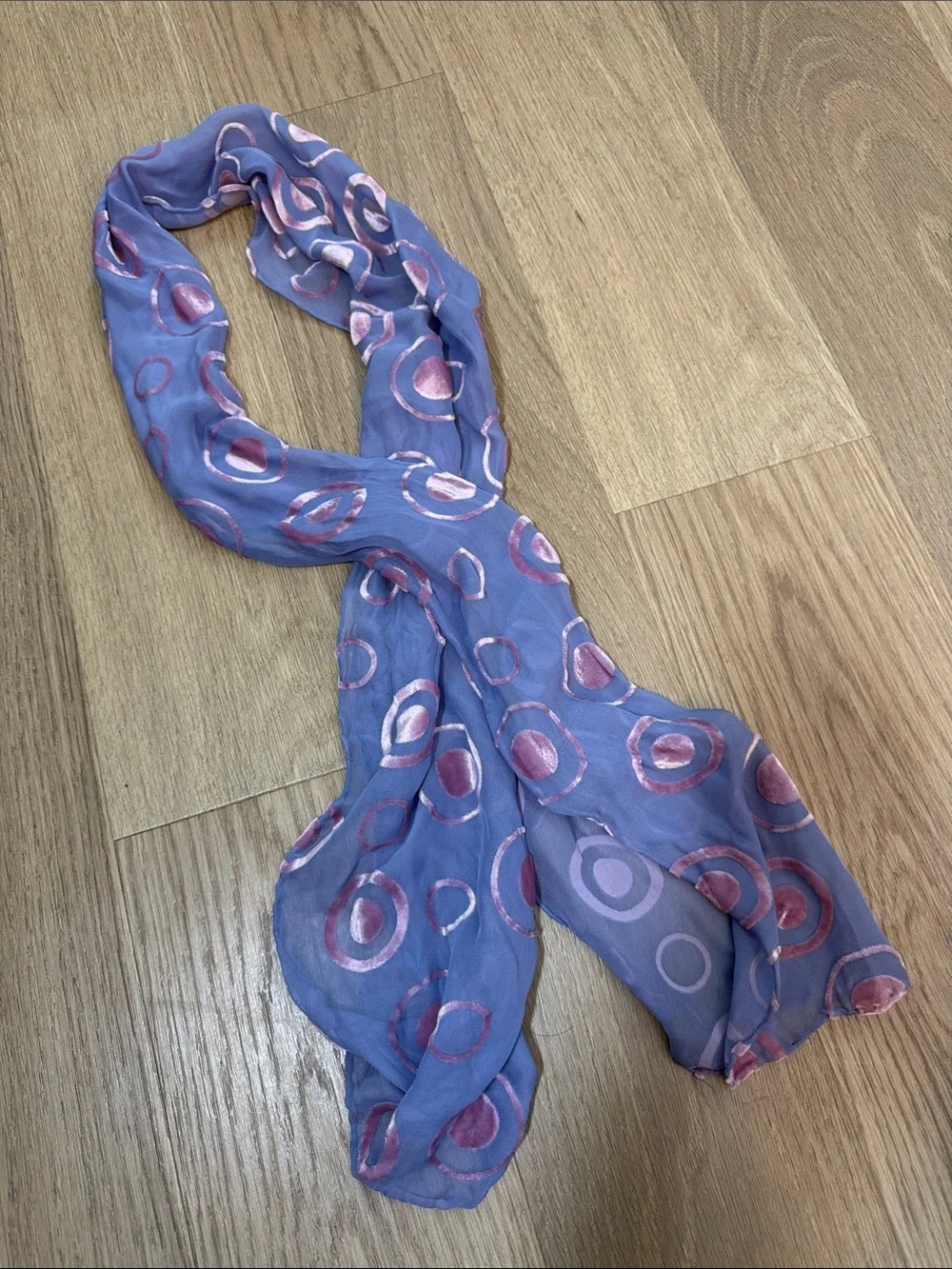 Lightweight Purple Circle Print Scarf